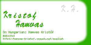 kristof hamvas business card