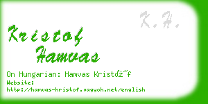 kristof hamvas business card